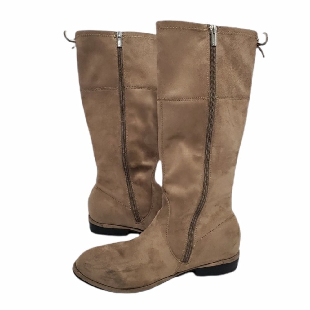 STUART WEITZMAN tan boots lowland bow suede riding 5/36‎